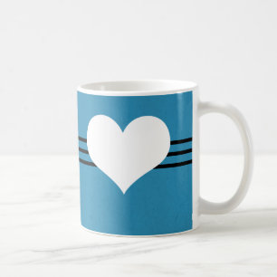 Blue Modern Heart Mok