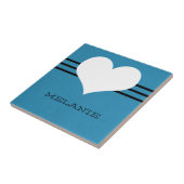 Blue Modern Heart Tegel Tegeltje (Zijkant)