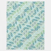 Blue Modern Mint Abstract Triangle Patroon Fleece Deken (Voorkant)