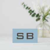 Blue Modern Monogram Standard Visitekaartje (Staand voorkant)