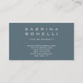 Blue Modern Monogram Standard Visitekaartje (Achterkant)