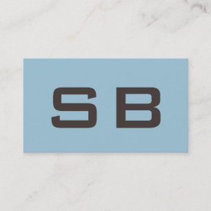 Blue Modern Monogram Standard Visitekaartje