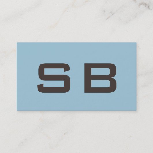 Blue Modern Monogram Standard Visitekaartje (Voorkant)