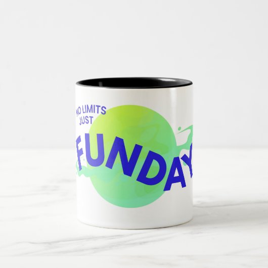 Blue Modern No Limites Just Funday Mug (Centre)