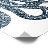 Blue Modern Octopus Poster (Hoek)
