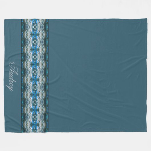 Blue Modern Patterned Designer Fleece Deken (Voorkant (Horizontaal))