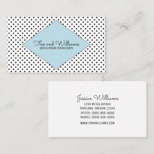 Blue Modern Polka Dots Visitekaartje