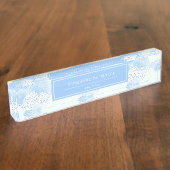 Blue Modern Rain Clouds Personalized Naambordje (Zijkant)