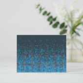 Blue, modern, retro, cool, trendy dot pattern briefkaart (Staand voorkant)