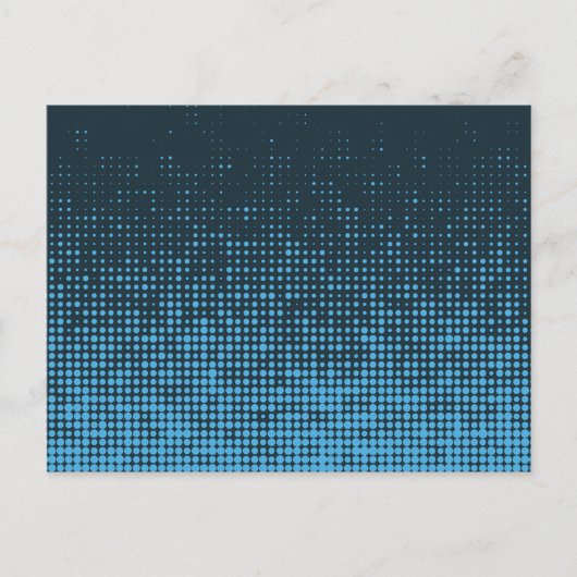 Blue, modern, retro, cool, trendy dot pattern briefkaart (Voorkant)
