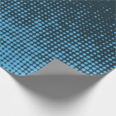Blue, modern, retro, cool, trendy dot pattern cadeaupapier (Hoek)