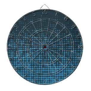 Blue, modern, retro, cool, trendy dot pattern dartbord