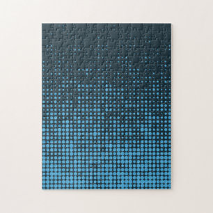 Blue, modern, retro, cool, trendy dot pattern legpuzzel