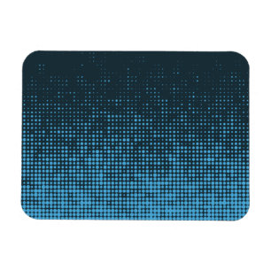 Blue, modern, retro, cool, trendy dot pattern magneet