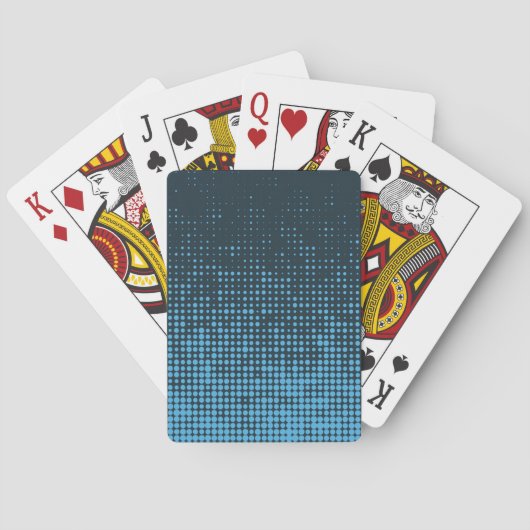 Blue, modern, retro, cool, trendy dot pattern pokerkaarten (Achterkant)