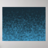 Blue, modern, retro, cool, trendy dot pattern poster (Voorkant)