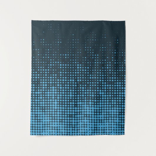 Blue, modern, retro, cool, trendy dot pattern wandkleed (Voorkant)
