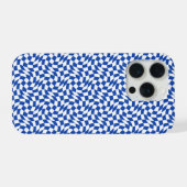 Blue modern retro swirl checkered (Verso Horizontal)