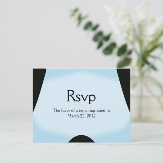 Blue Modern Save the Date Menu RSVP (Staand voorkant)