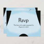 Blue Modern Save the Date Menu RSVP (Voorkant / Achterkant)