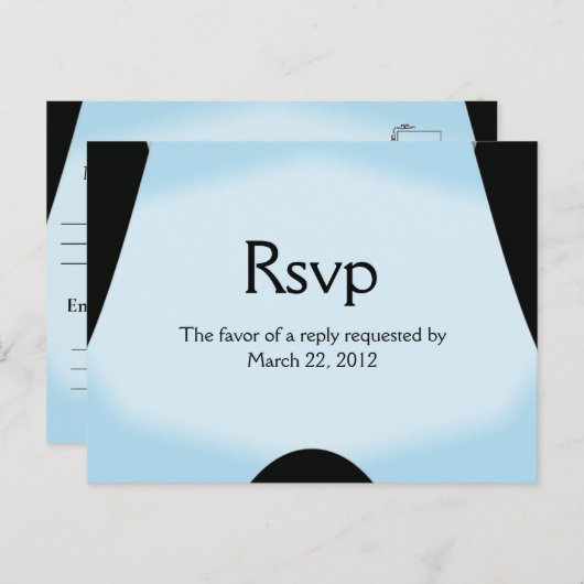Blue Modern Save the Date Menu RSVP (Voorkant / Achterkant)