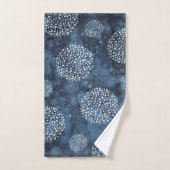  Blue Modern Shibori Indigo Bad Handdoek (Handdoek)