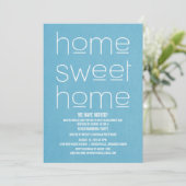 Blue Modern Sweet Home Housewarming Party Kaart (Staand voorkant)