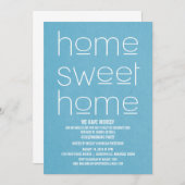 Blue Modern Sweet Home Housewarming Party Kaart (Voorkant / Achterkant)