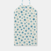 Blue Modern tiny flowers  Cadeaulabel (Achterkant)