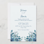 Blue Modern Virtual Wedding Uitnodiging (Voorkant)