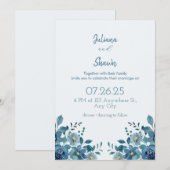 Blue Modern Virtual Wedding Uitnodiging (Voorkant / Achterkant)