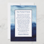 Blue Modern Waterverf Wedding Dank je wel kaart (Achterkant)