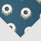 Blue Modern Wreath Custom bedrijf logo Tissuepapier (Detail)