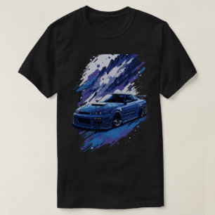 Blue Modified Skyline in een plons van verf, Cool  T-shirt