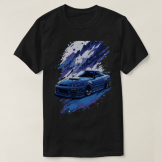 Blue Modified Skyline in een plons van verf, Cool  T-shirt