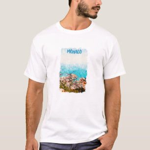 Blue Monaco Ocean Uitzicht Painting T-shirt