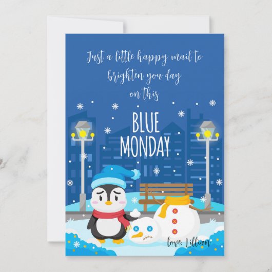 Blue Monday Wenskaart Feestdagenkaart (Voorkant)