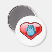 Blue Monkey Liefde Magneet (Voorkant / Achterkant)