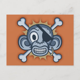 Blue Monkey Pirate Briefkaart