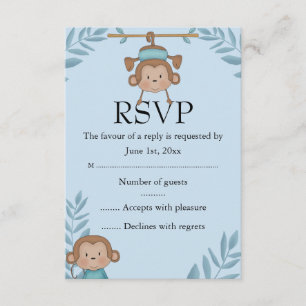 Blue Monkey RSVP Kaartje