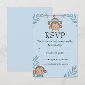 Blue Monkey RSVP Kaartje (Voorkant / Achterkant)