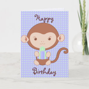 Blue Monkey verjaardag Kaart