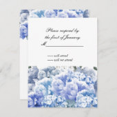 Blue Monochromatic Bouquet of Florals Reply Kaart (Voorkant / Achterkant)