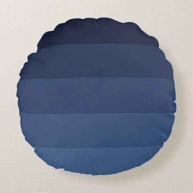 Blue Monochromatic Rond Kussen (Voorkant)