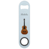 Blue Monogram Akoestische gitaarmuziek Speed Flessenopener (Achterkant)