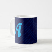 Blue Monogram BEST ROLE MODEL Custom Scripting Koffiemok (Voorkant links)