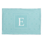 Blue Monogram Diamond Pattern Kussensloop (Achterkant)