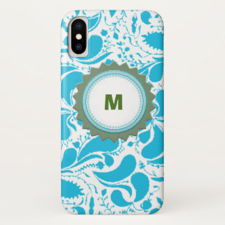 Blue Monogram iPhone Case