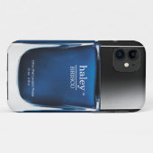 Blue Monogram Nail Poolse fles iPhone Case (Achterkant (horizontaal))