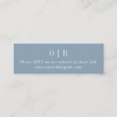Blue Monogram RSVP Website Mini Enclosure Kaart Mini Visitekaartje (Voorkant)